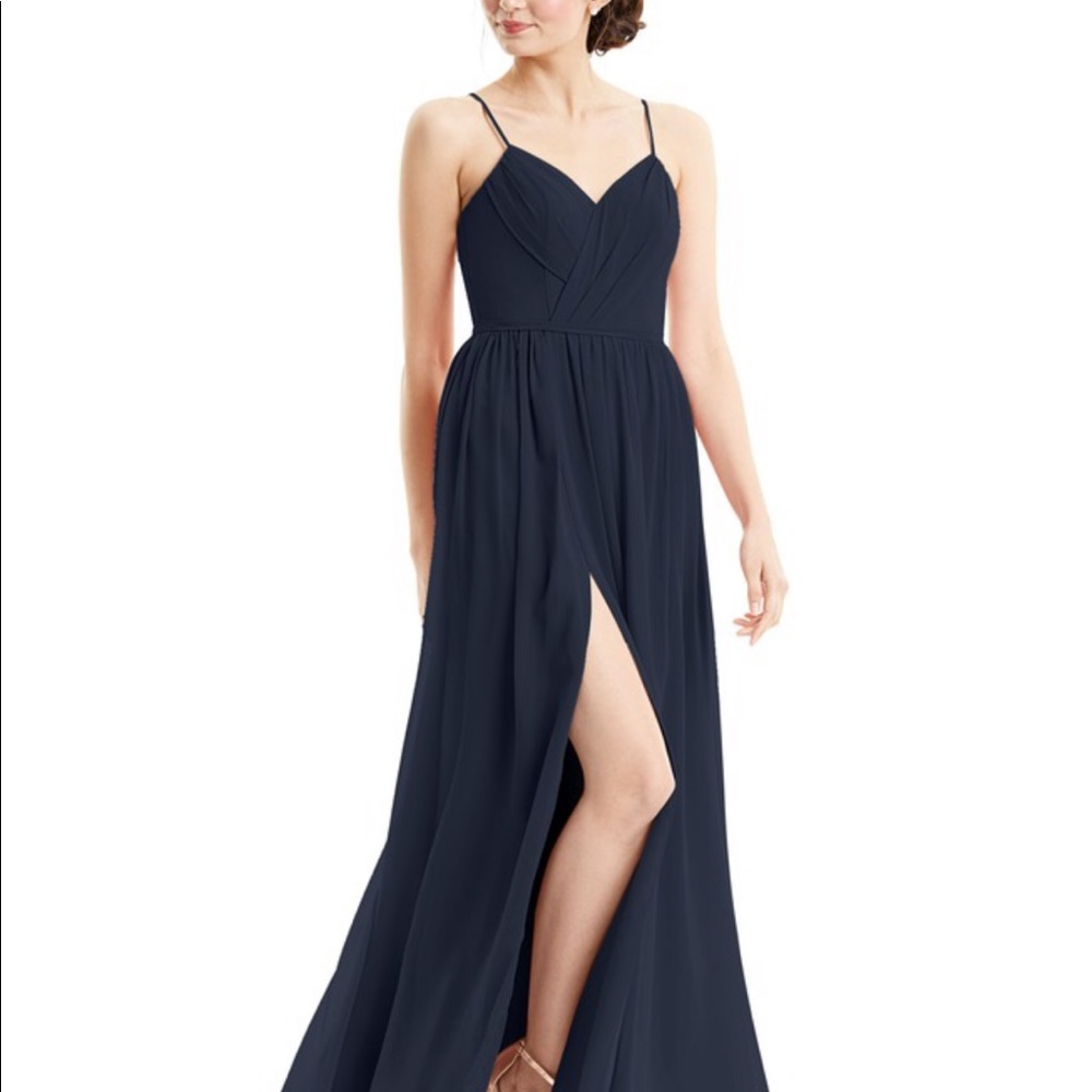 Azazie Navy Cora Bridesmaid Dress A2